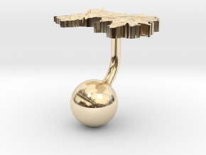 Guinea Terrain Cufflink - Ball in 14k Gold Plated Brass