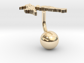 Croatia Terrain Cufflink - Ball in 14k Gold Plated Brass