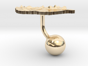 Hungary Terrain Cufflink - Ball in 14k Gold Plated Brass