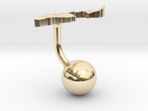 Israel Terrain Cufflink - Ball in 14k Gold Plated Brass