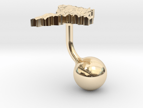 Moldova Terrain Cufflink - Ball in 14k Gold Plated Brass