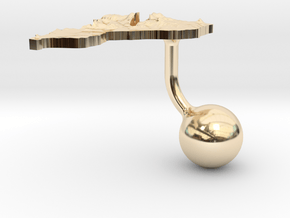 Mozambique Terrain Cufflink - Ball in 14k Gold Plated Brass