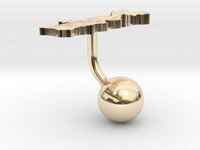 Portugal Terrain Cufflink - Ball in 14k Gold Plated Brass