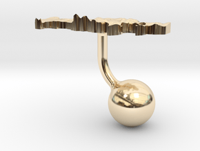Russian Federation Terrain Cufflink - Ball in 14k Gold Plated Brass