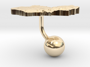 Zambia Terrain Cufflink - Ball in 14k Gold Plated Brass