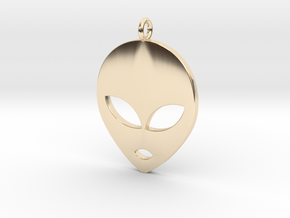 Grey Alien, Zeta Reticulan in 14k Gold Plated Brass