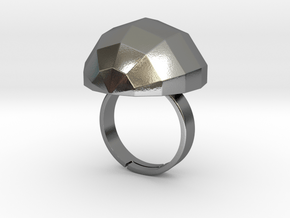 disco ball ring polished in Polished Silver