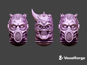 10x Rock & Rollers - Voxelforge Heads (Set 2) in Tan Fine Detail Plastic