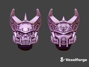 10x Rock & Rollers - Voxelforge Helms (Set 3) in Tan Fine Detail Plastic