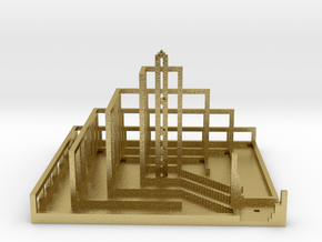 Phi Pyramidal Labyrinth in Natural Brass: Extra Small