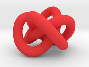 Torus Knot 3 in Red Smooth Versatile Plastic