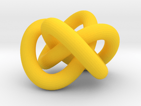 Torus Knot 3 in Yellow Smooth Versatile Plastic