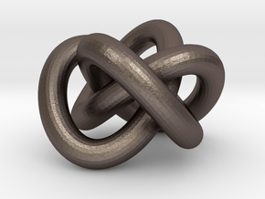 Torus Knot 3 in Polished Bronzed-Silver Steel