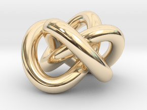 Torus Knot 3 in 14k Gold Plated Brass