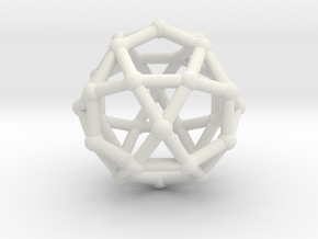 Icosidodecahedron in White Natural Versatile Plastic