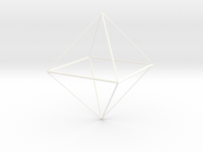 Oktaeder 6 cm in White Processed Versatile Plastic