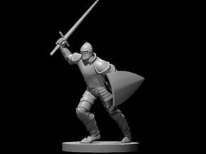 Human Male Fighter charging in Tan Fine Detail Plastic
