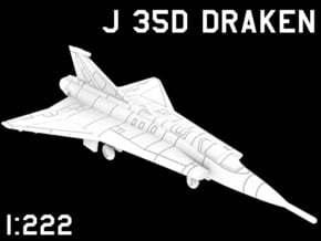 1:222 Scale J 35D Draken (Clean, Deployed) in White Natural Versatile Plastic