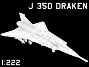 1:222 Scale J 35D Draken (Loaded, Deployed) in White Natural Versatile Plastic