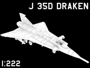 1:222 Scale J 35D Draken (Loaded, Stored) in White Natural Versatile Plastic