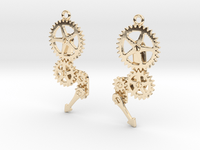 Steampunk gears in 14k Gold Plated Brass