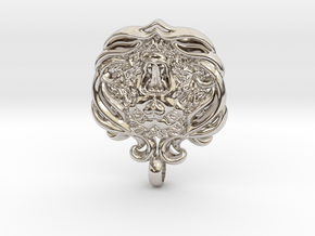 Swedish heraldic roaring lion necklace pendant, in Platinum