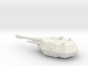 Tank Turret With 2 Coaxial Machine Guns in White Natural Versatile Plastic