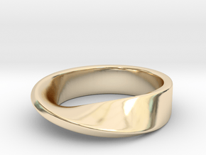 Möbius Ring in 14k Gold Plated Brass: 5.25 / 49.625