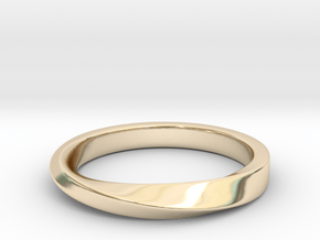 Möbius Ring Thin in 14k Gold Plated Brass: 5.25 / 49.625