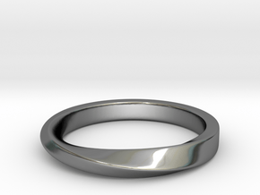 Möbius Ring Thin in Fine Detail Polished Silver: 5.25 / 49.625
