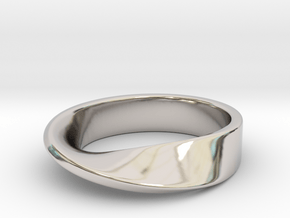 Möbius Ring in Rhodium Plated Brass: 7 / 54