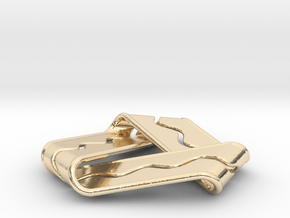 Mobius Strip with Sinusoid Channel & Ridge in 14k Gold Plated Brass