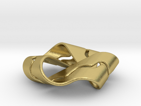 Mobius Strip with Sinusoid Channel - Rounder in Natural Brass