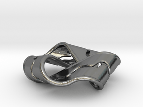 Mobius Strip w/ Sinusoid Channel & Ridge - Rounder in Polished Silver