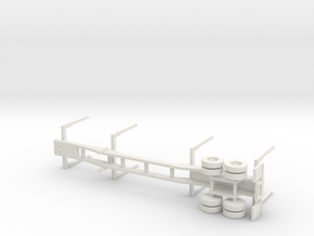 NEW!! 1:160/N-Scale US 2-Axle Log Trailer in White Natural Versatile Plastic