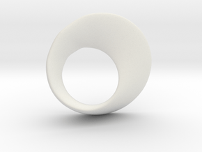 Möbius ring left hand in White Natural Versatile Plastic