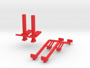 1/64 Double Header Trailer- Header Stands in Red Smooth Versatile Plastic