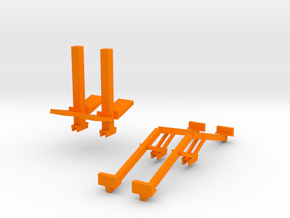 1/64 Double Header Trailer- Header Stands in Orange Smooth Versatile Plastic