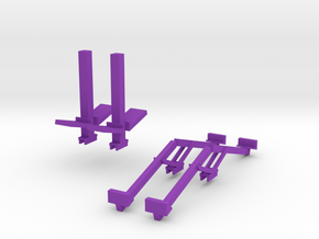 1/64 Double Header Trailer- Header Stands in Purple Smooth Versatile Plastic