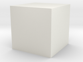 50 mm Cube in White Natural TPE (SLS)