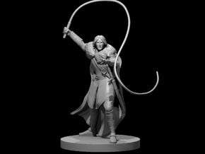 Human Male Whip Fighter in Tan Fine Detail Plastic