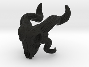 Horned Skull Bone Armor (Motu origins) in Black Smooth Versatile Plastic