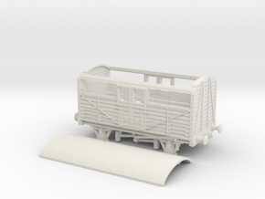 HO/OO GWR MEX B Cattle Truck v2 chain in White Natural Versatile Plastic
