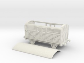 HO/OO GWR MEX B Cattle Truck v1 chain in White Natural Versatile Plastic
