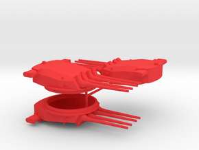 1/350 Super Alsace (Hypothetical) 431mm Turret (3x in Red Smooth Versatile Plastic
