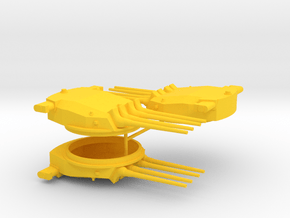 1/350 Super Alsace (Hypothetical) 431mm Turret (3x in Yellow Smooth Versatile Plastic