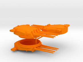 1/350 Super Alsace (Hypothetical) 431mm Turret (3x in Orange Smooth Versatile Plastic