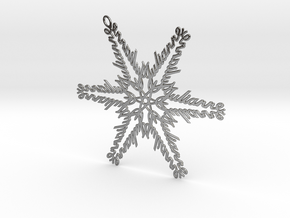 Julianne metal snowflake ornament in Polished Silver