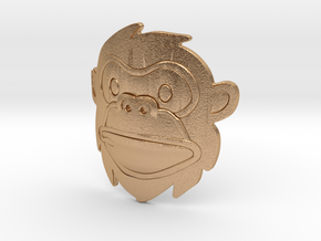 Monkey HeadBadge  ø28,6mm in Natural Bronze