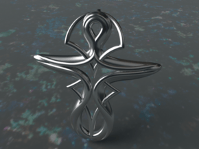 Ankh  in Polished Silver